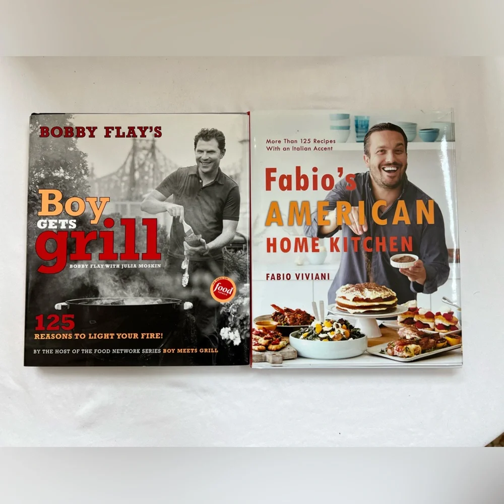 Bobby Flay Fabio Vivani 2 Cookbooks Boy Gets Grill Fabio's American Home Kitchen